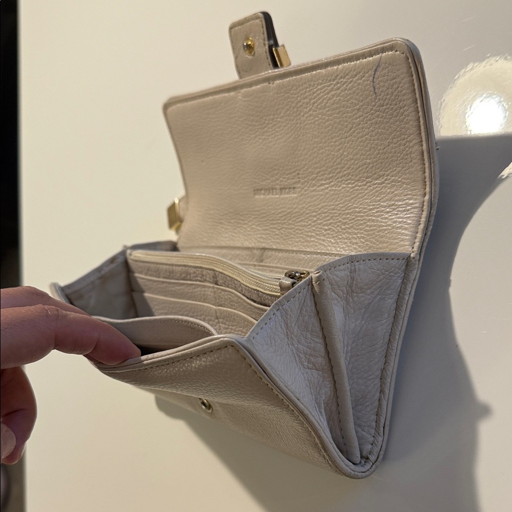 Michael Kors Beige Leather Wallet with Buckle - Picture 15 of 16